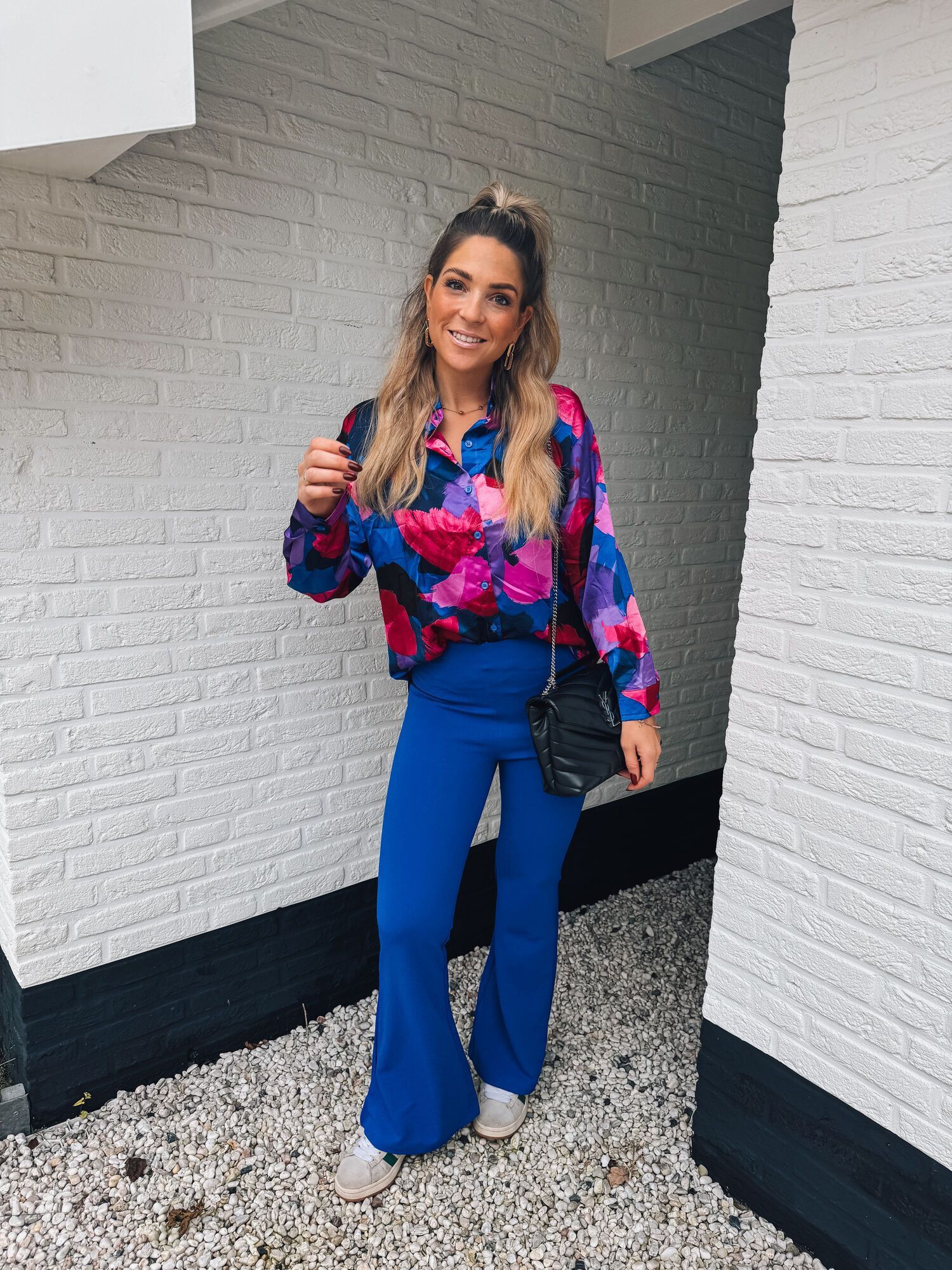 By Hilke Flared Pants Lynn Blue