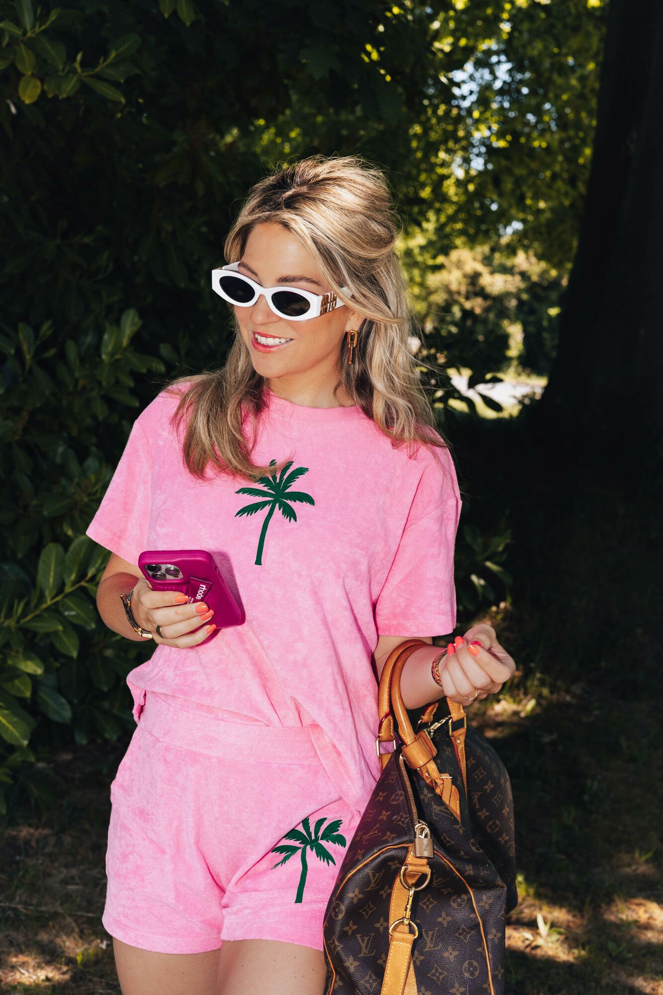 By Hilke Set Palmtree Pink