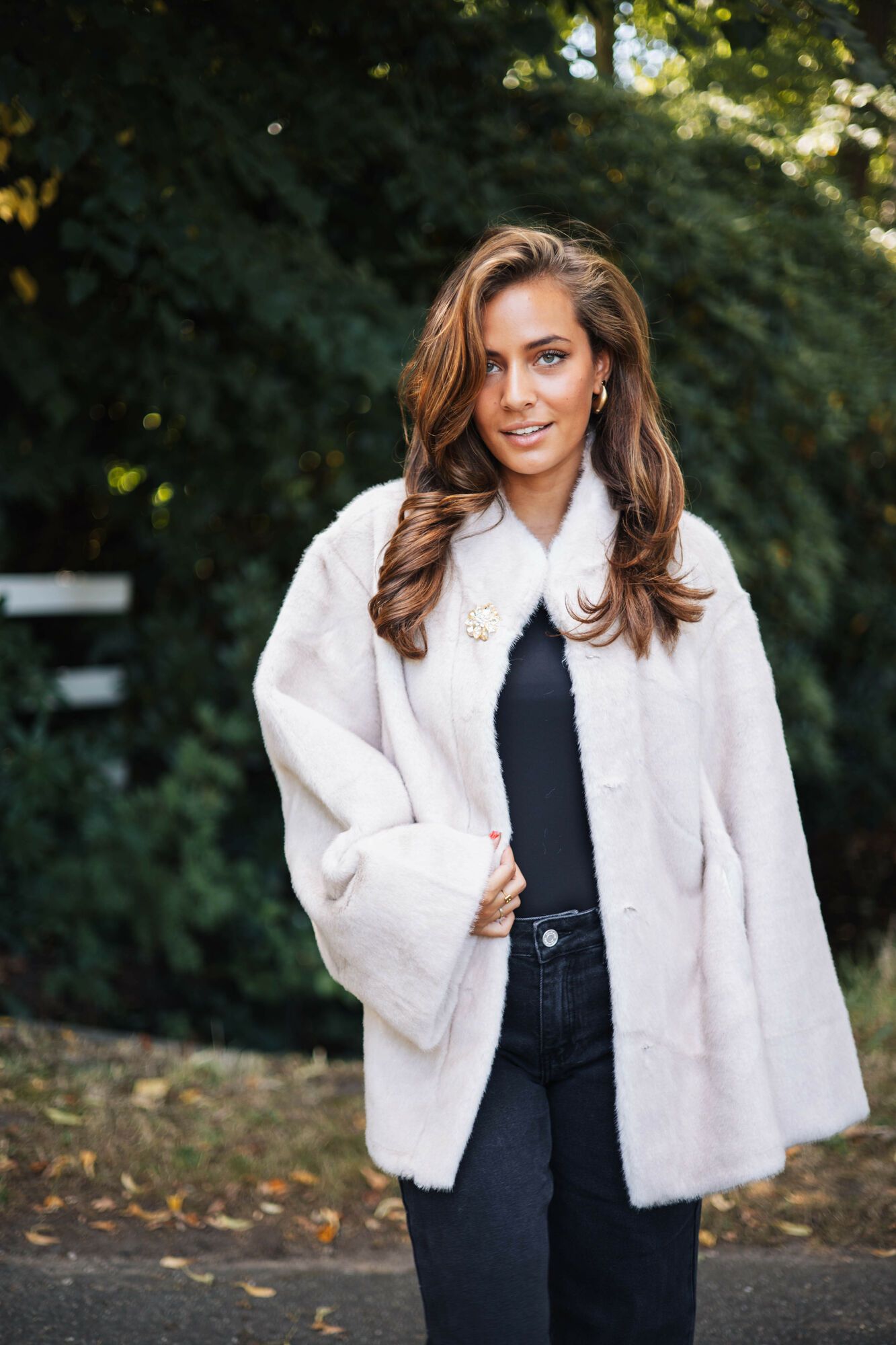 By Hilke Furry Coat Livia Apricot