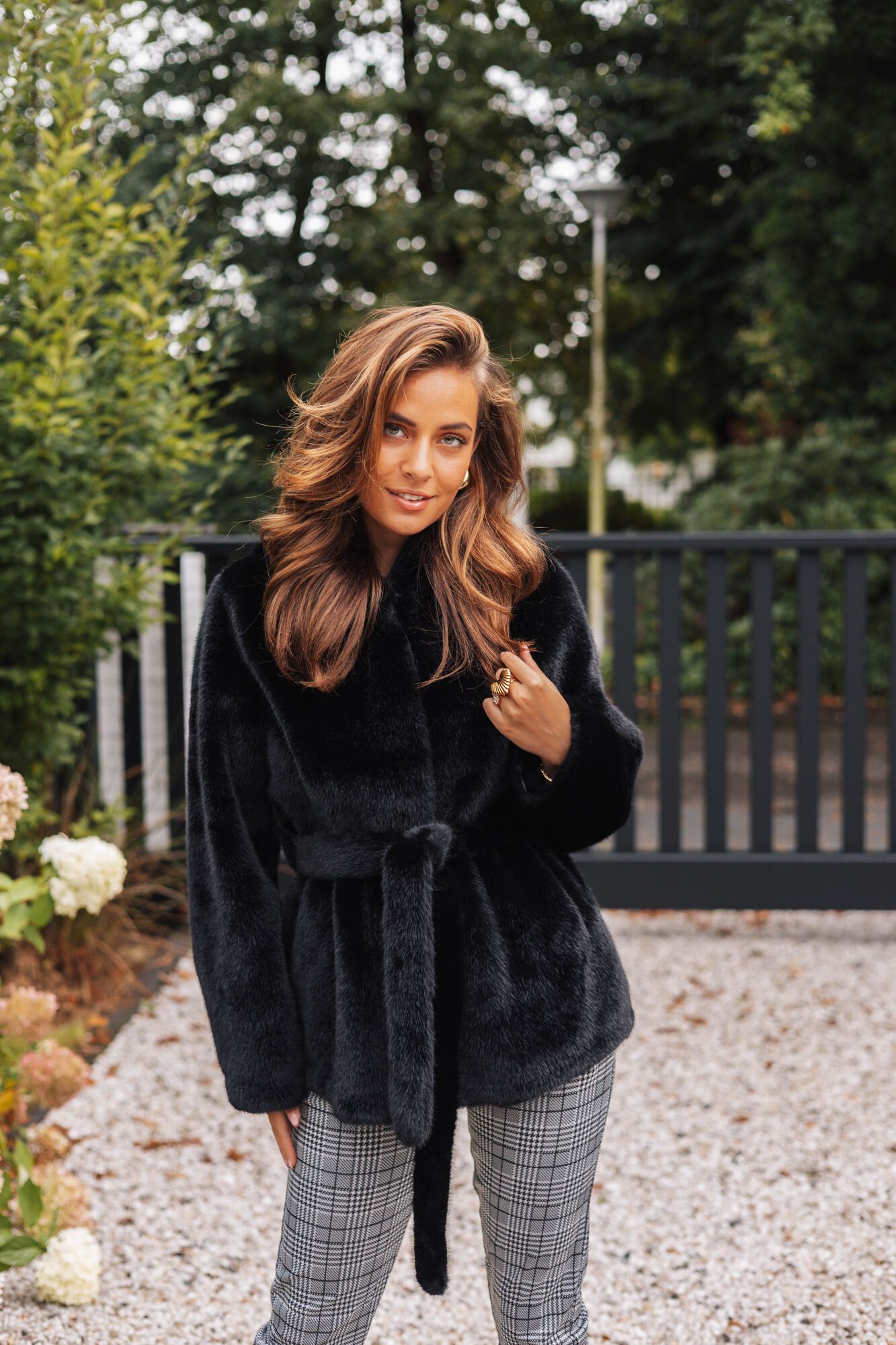 By Hilke Furry Coat Maeve Black
