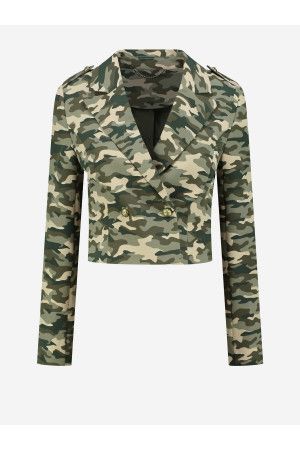 Nikkie Asti Short Camo Blazer - Combat Green 