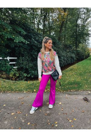 By Hilke Flared Pants Lynn Purple