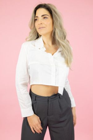 By Hilke Cropped Blouse White