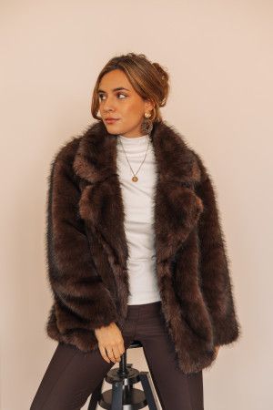 By Hilke Furry Coat Rowie Chocolate