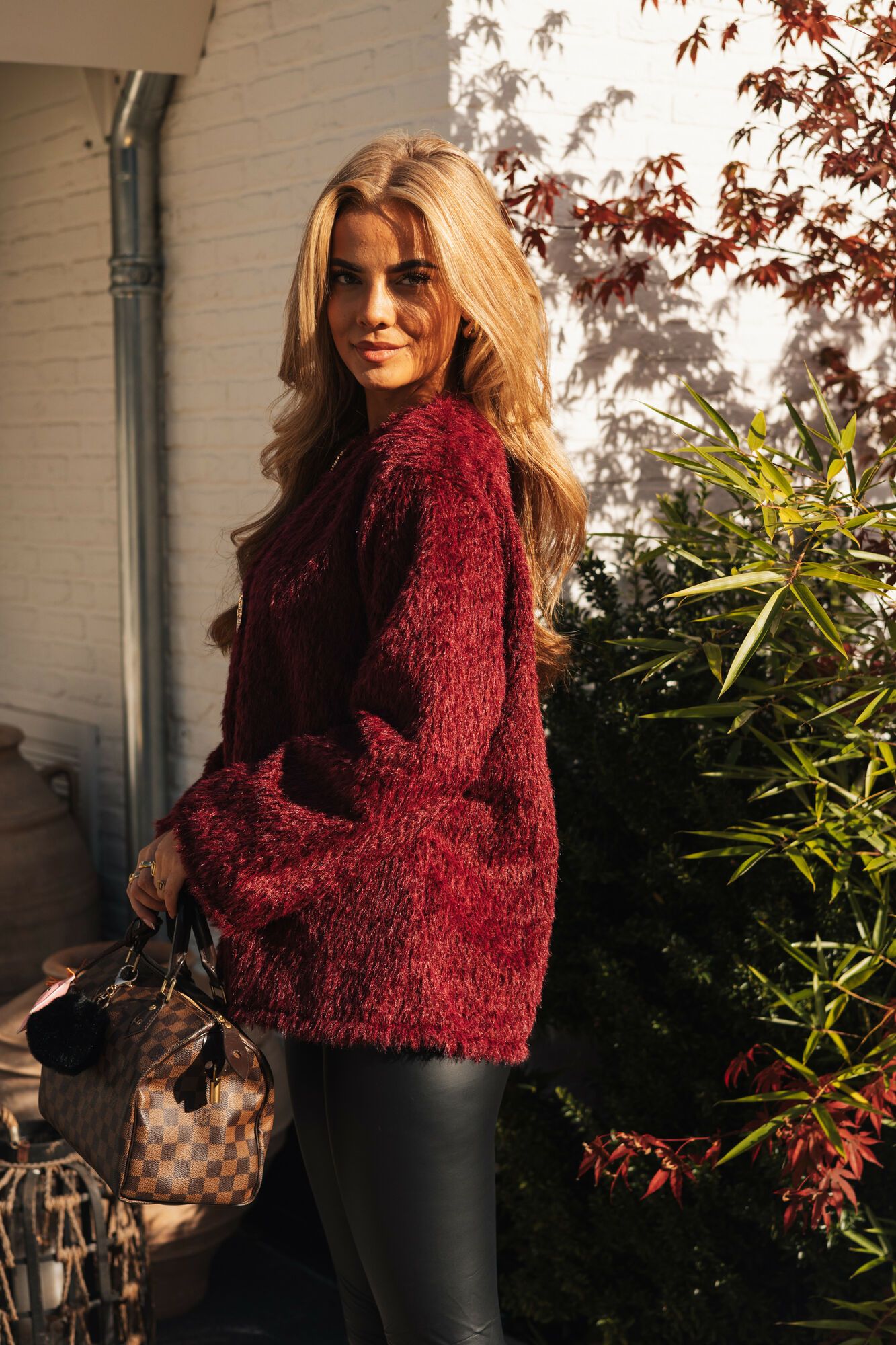 By Hilke Olive sweater Bordeaux 