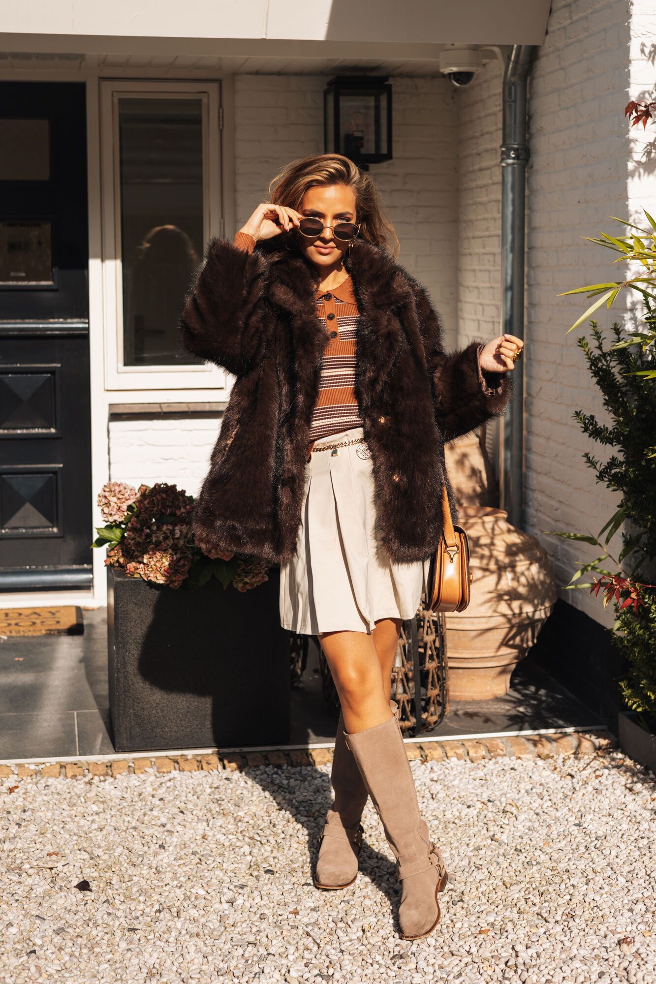 By Hilke Furry Coat Rowie Chocolate