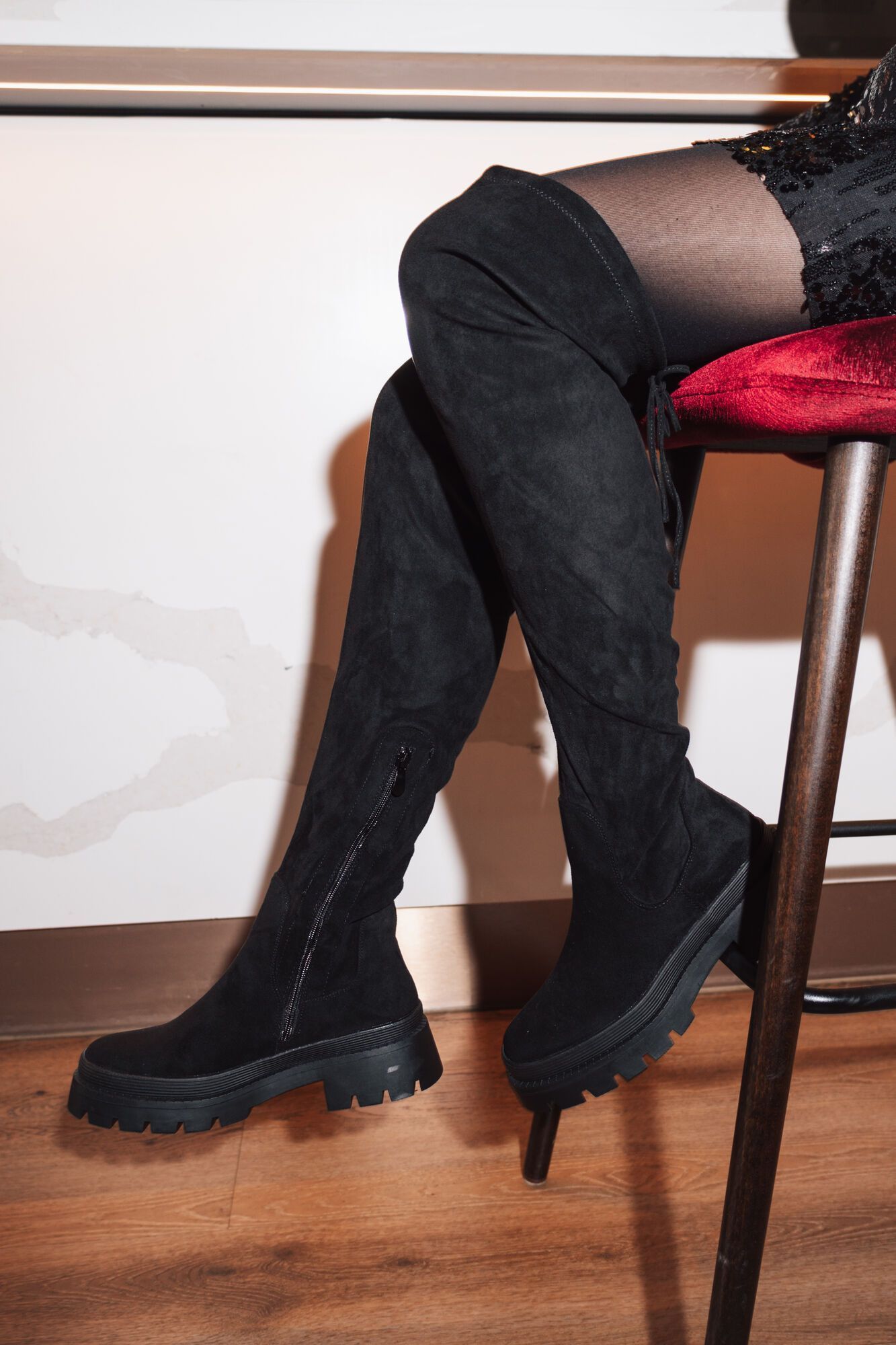 By Hilke Overknee Suede Boots