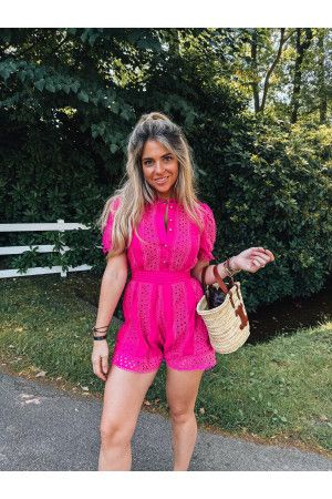 By Hilke Playsuit Daisy Pink