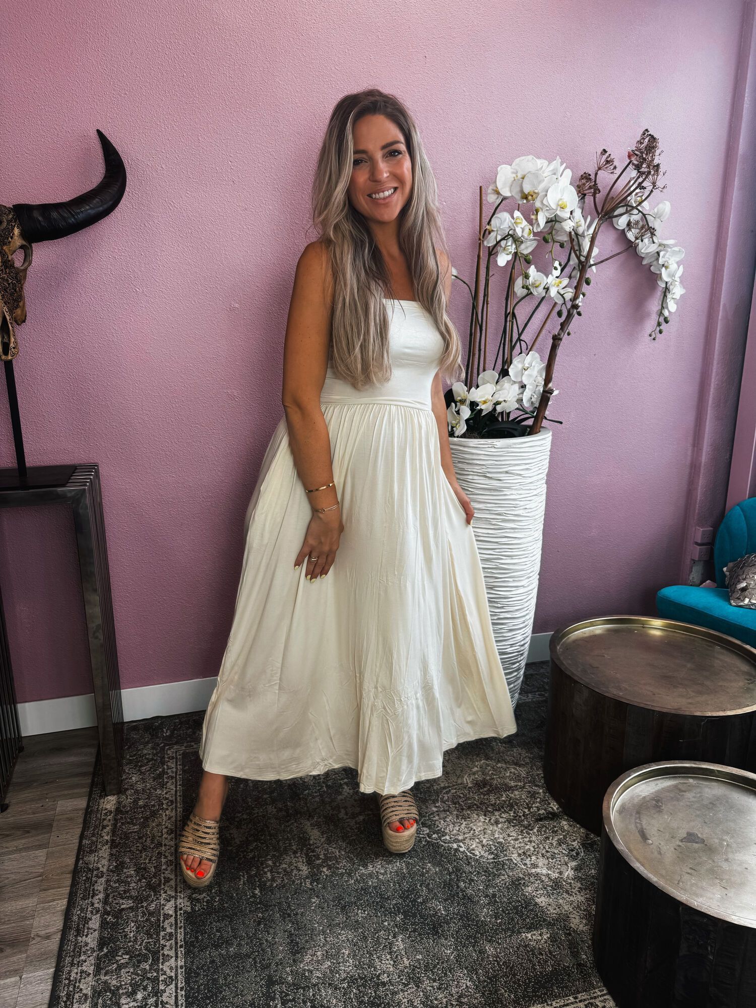 By Hilke Dress Izzy Strapless Cream