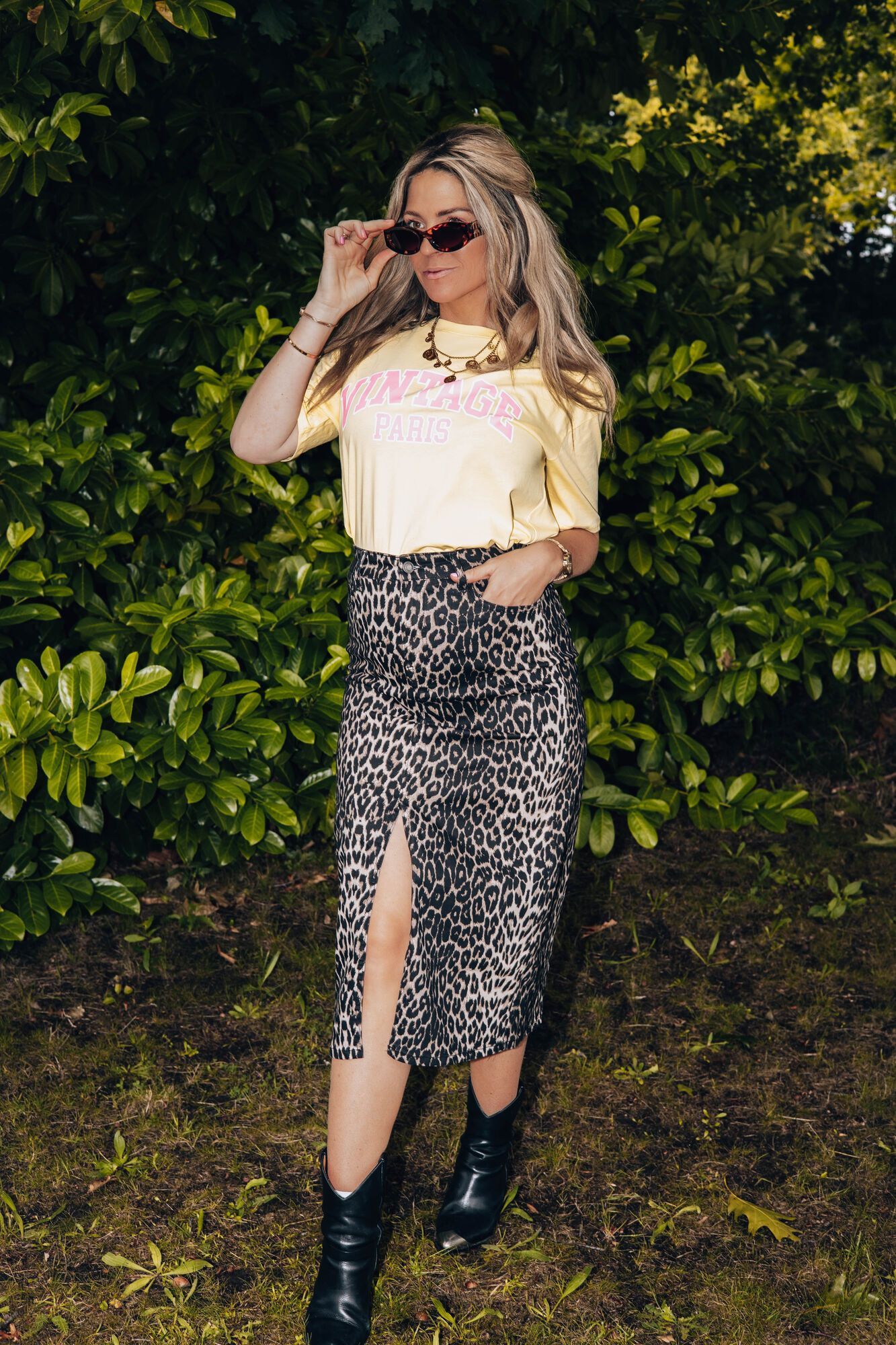 By Hilke Denim Skirt Leopard 
