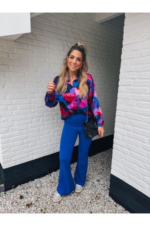 By Hilke Flared Pants Lynn Blue