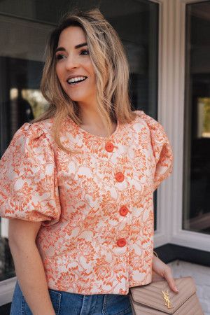 By Hilke Metallic Blazer Orange